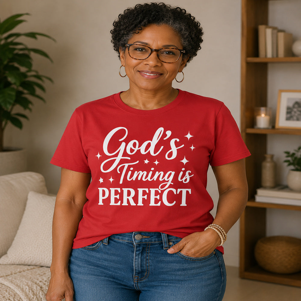 God’s Timing Is Perfect Tee | Inspirational Christian Faith Shirt for Men & Women