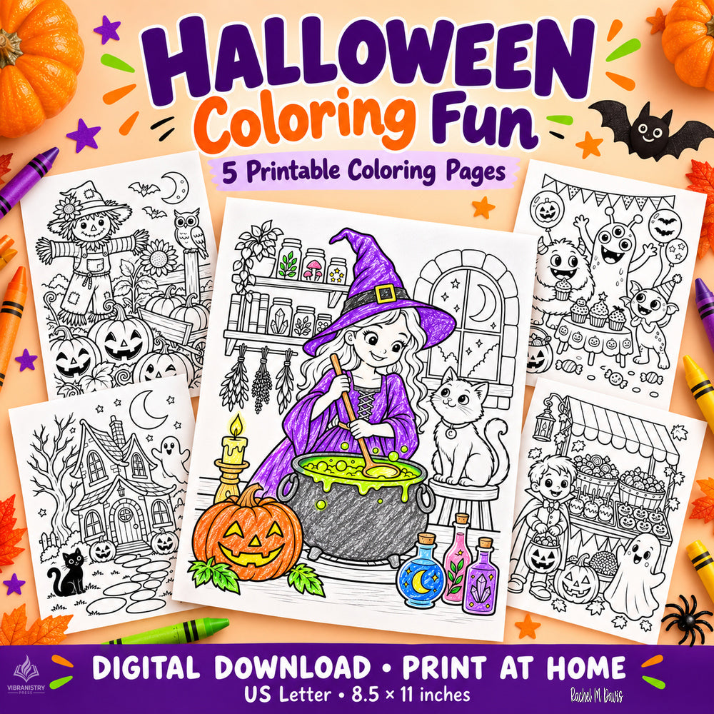 Halloween Coloring Pages for Kids Ages 8+ | 5 Bold and Easy Printables