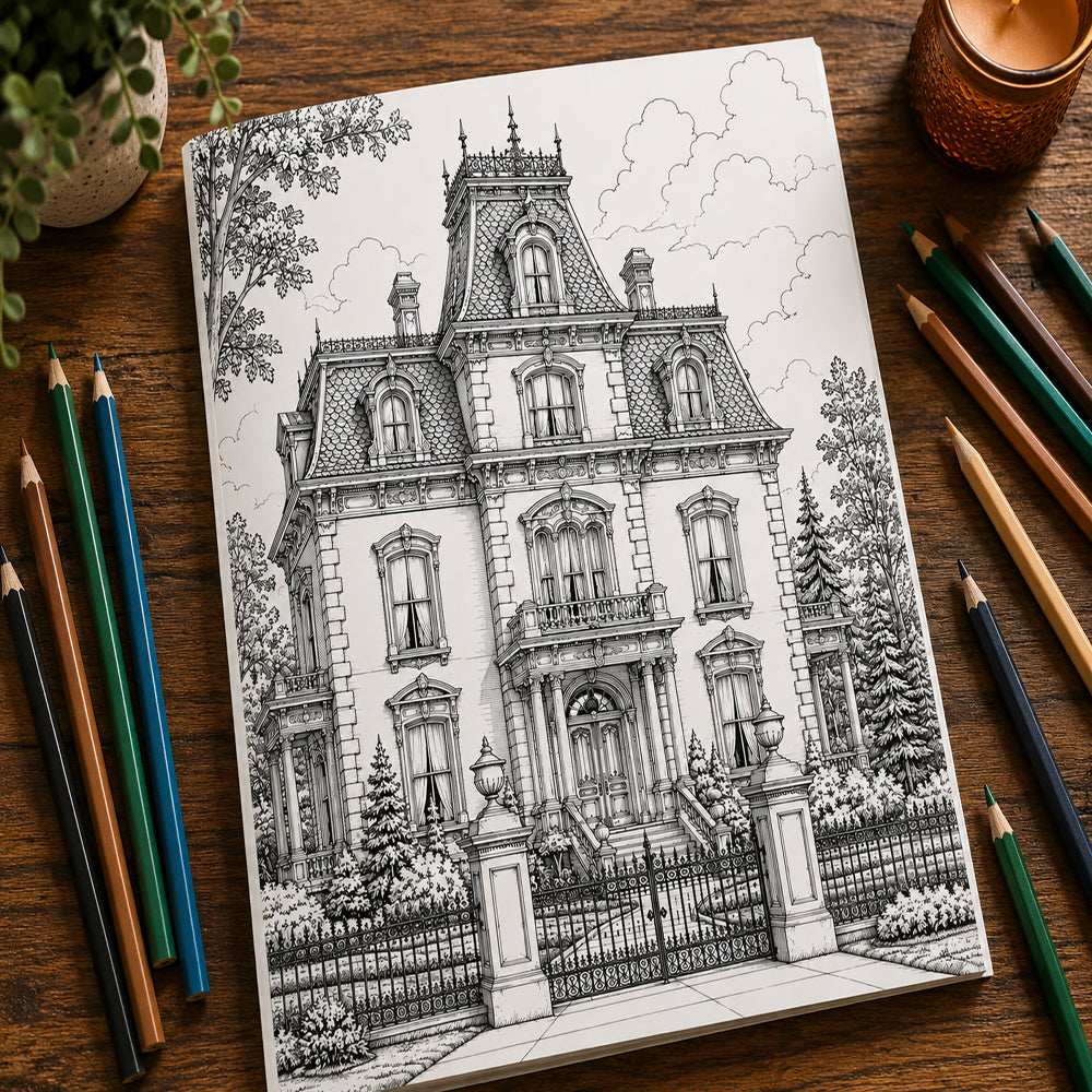 Historic American Homes Coloring Book