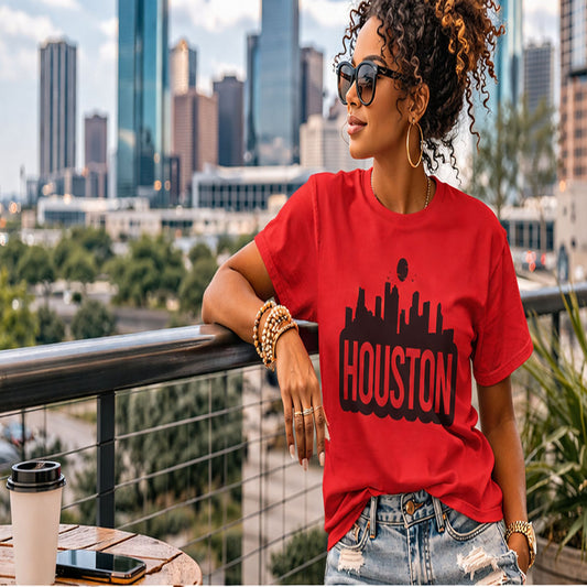 Houston Texas Skyline T-Shirt | Hometown Pride Graphic Tee | Urban City Shirt