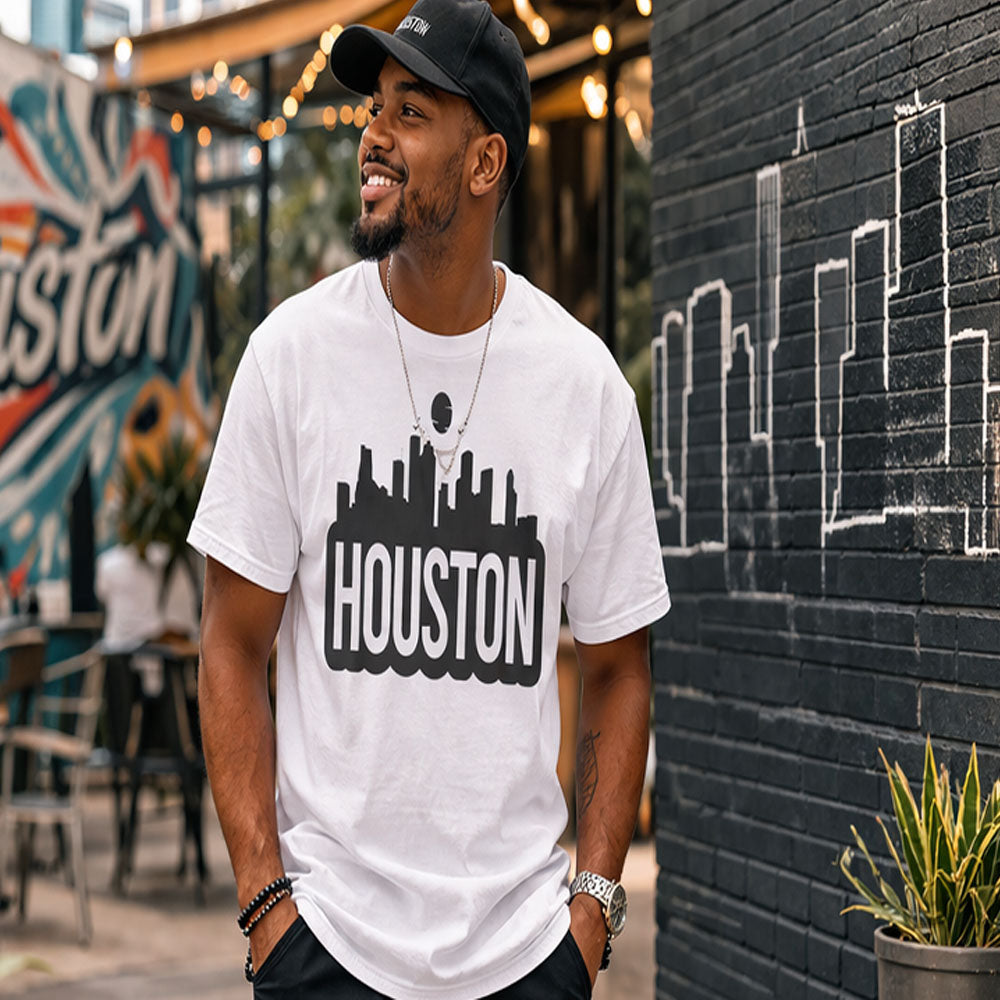 Houston Texas Skyline T-Shirt | Hometown Pride Graphic Tee | Urban City Shirt