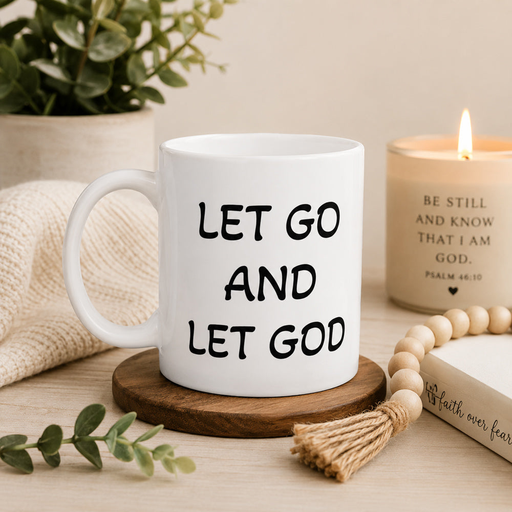 Let Go and Let God Mug | Inspirational Christian Coffee Cup for Faith & Encouragement