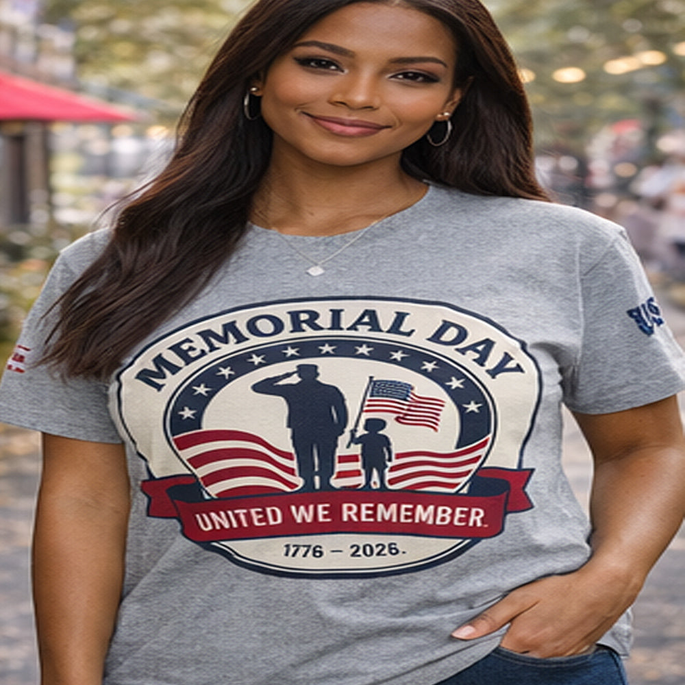 USA Memorial Day 1776–2026 USA 250 Distressed Emblem Tee | Patriotic Red White and Blue T-Shirt