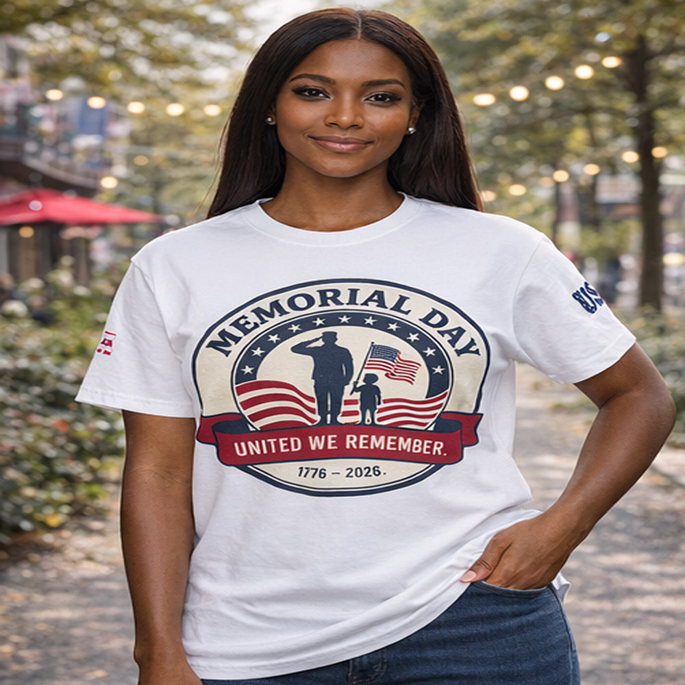 USA Memorial Day 1776–2026 USA 250 Distressed Emblem Tee | Patriotic Red White and Blue T-Shirt