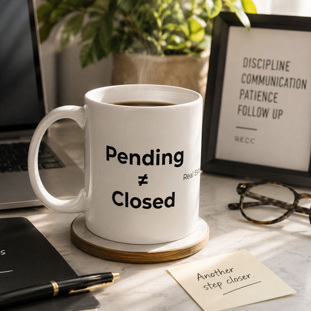 Pending ≠ Closed Mug – Funny Real Estate Coffee Mug for Realtors, Brokers & Agents | RECC Ceramic Mug 11oz 15oz