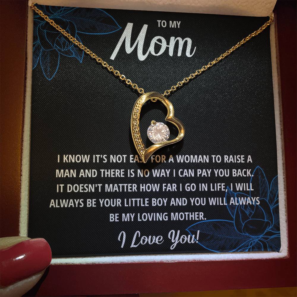 Forever Love Heart Necklace for Mom from Son | Cubic Zirconia Gift for Mother's Day, Birthday or Just Because
