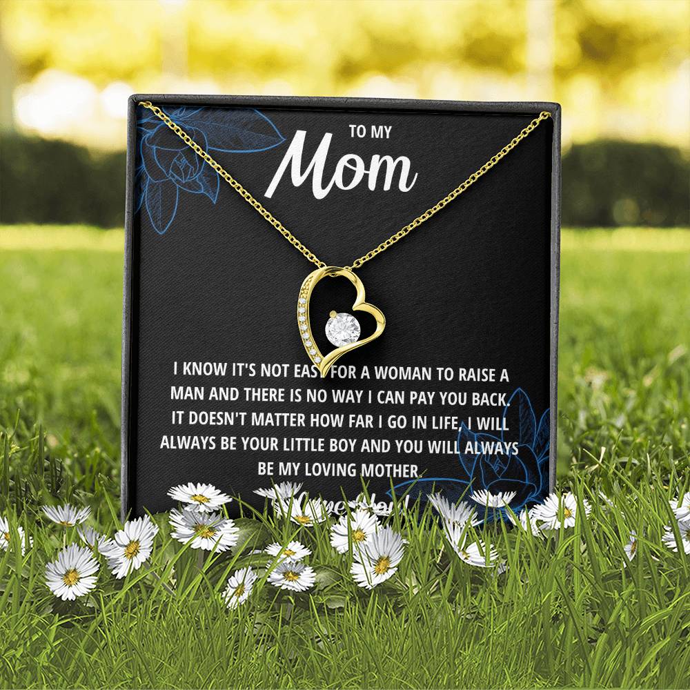 Forever Love Heart Necklace for Mom from Son | Cubic Zirconia Gift for Mother's Day, Birthday or Just Because