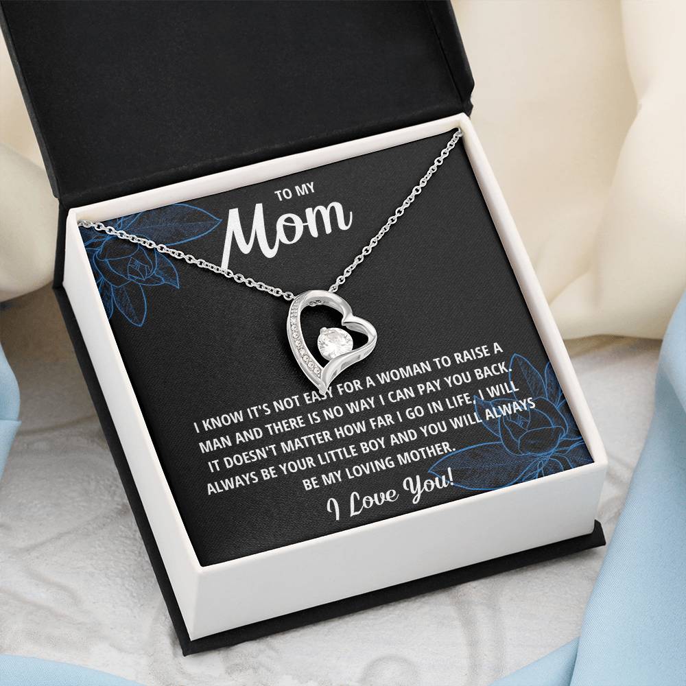 Forever Love Heart Necklace for Mom from Son | Cubic Zirconia Gift for Mother's Day, Birthday or Just Because
