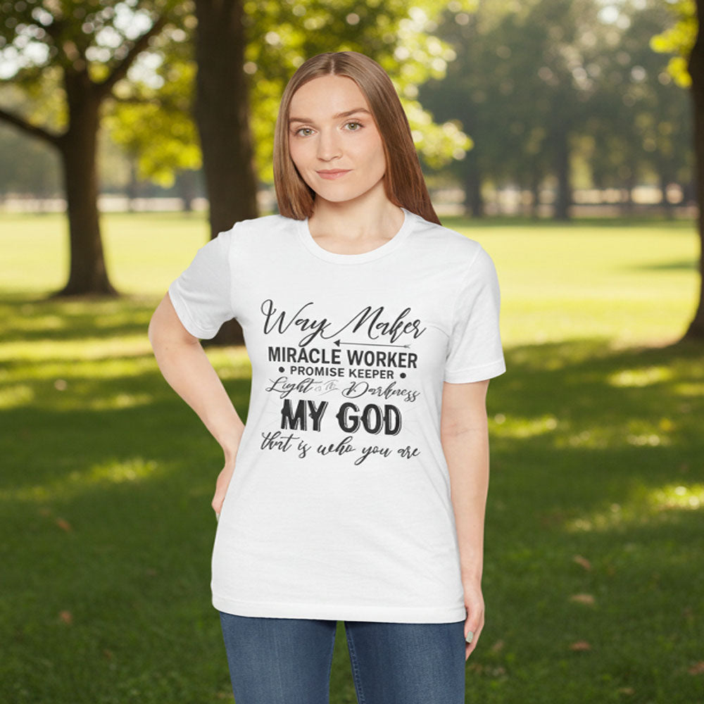 Religious T-Shirt, Way Maker Jersey Tee, Faith Apparel, Christian Clothing, Inspirational Shirt, Spiritual Fashion