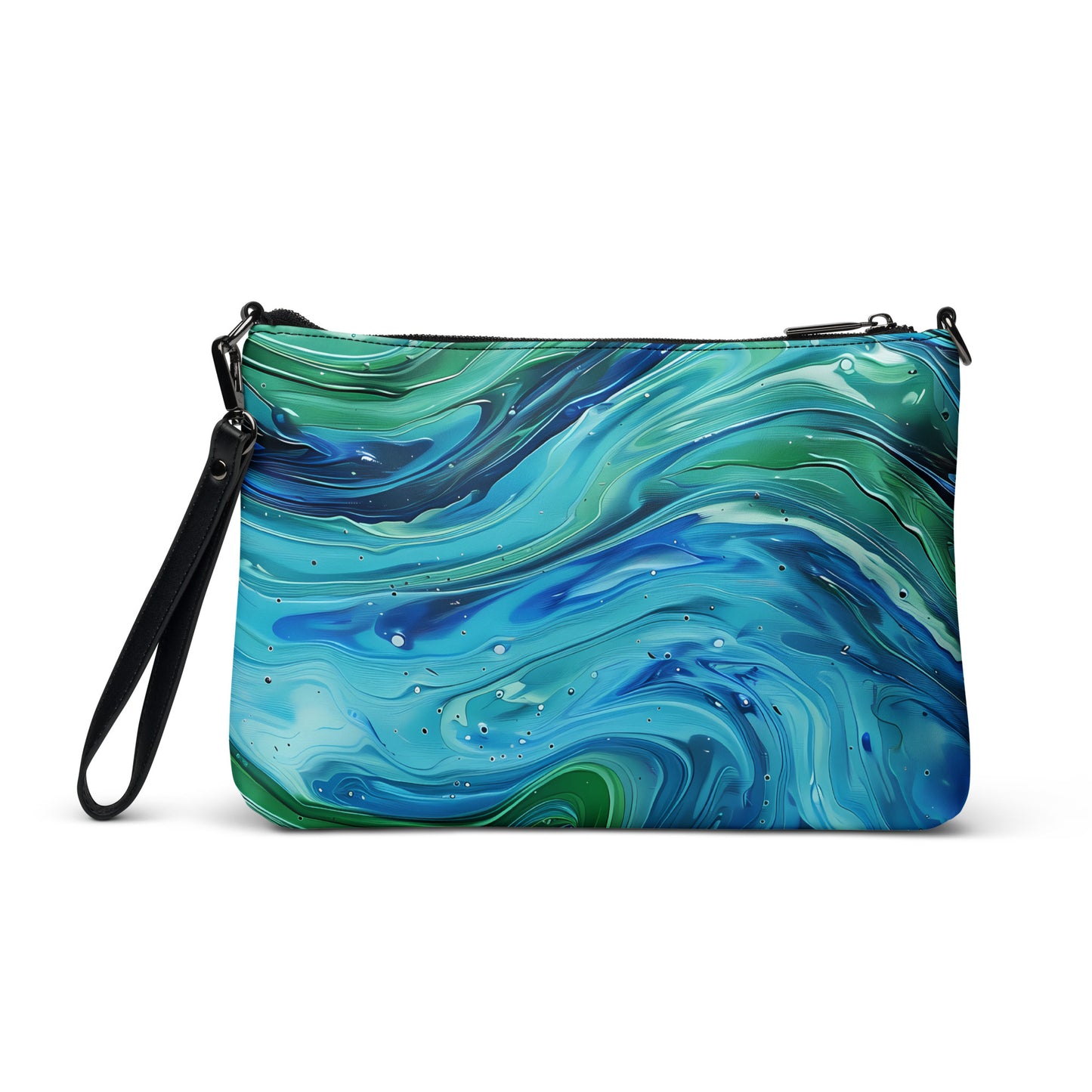 Green and Blue Watercolor Crossbody Bag