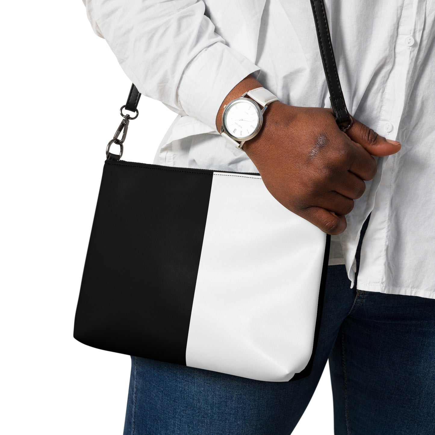 Black and White Crossbody Handbag