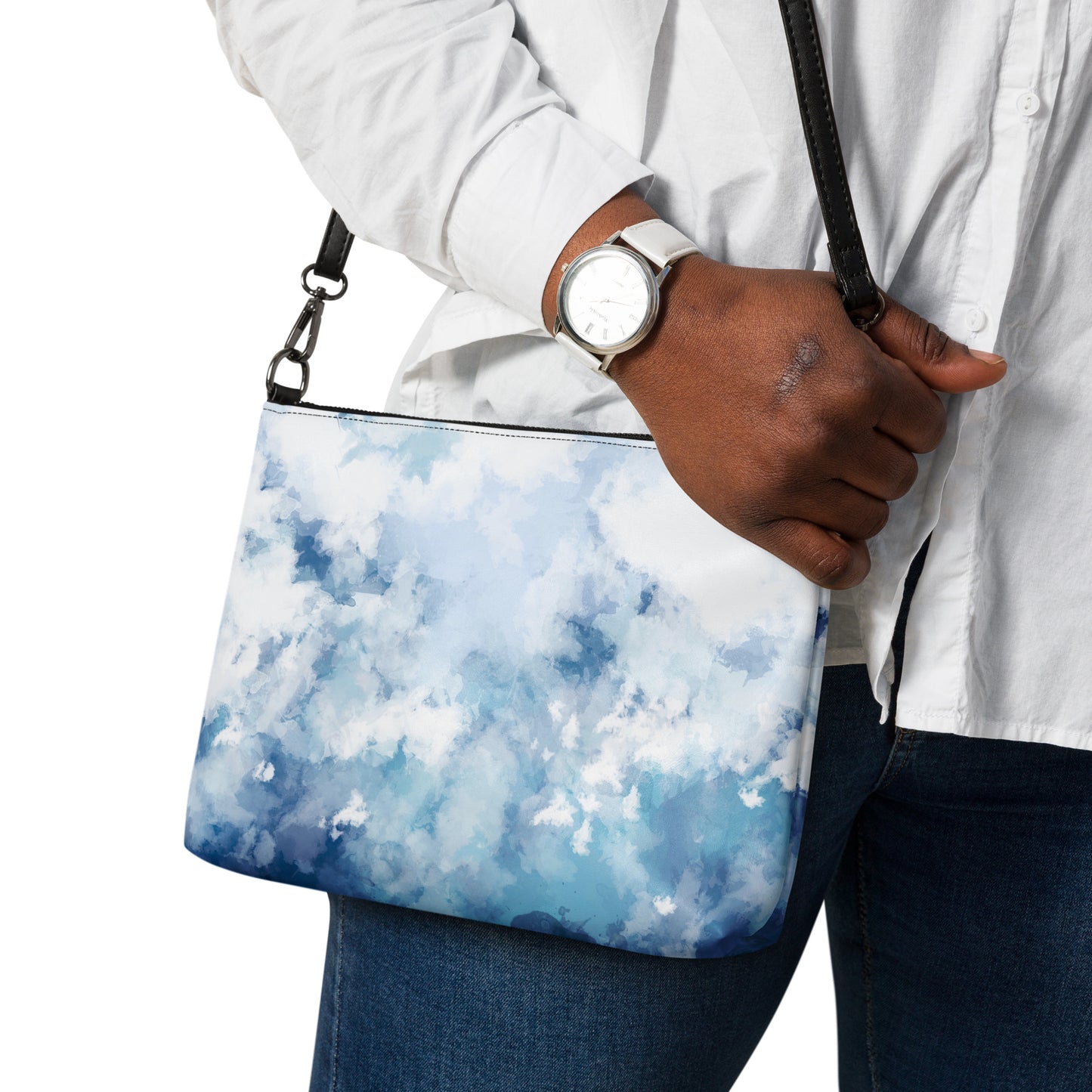 Blue Watercolor Crossbody Bag