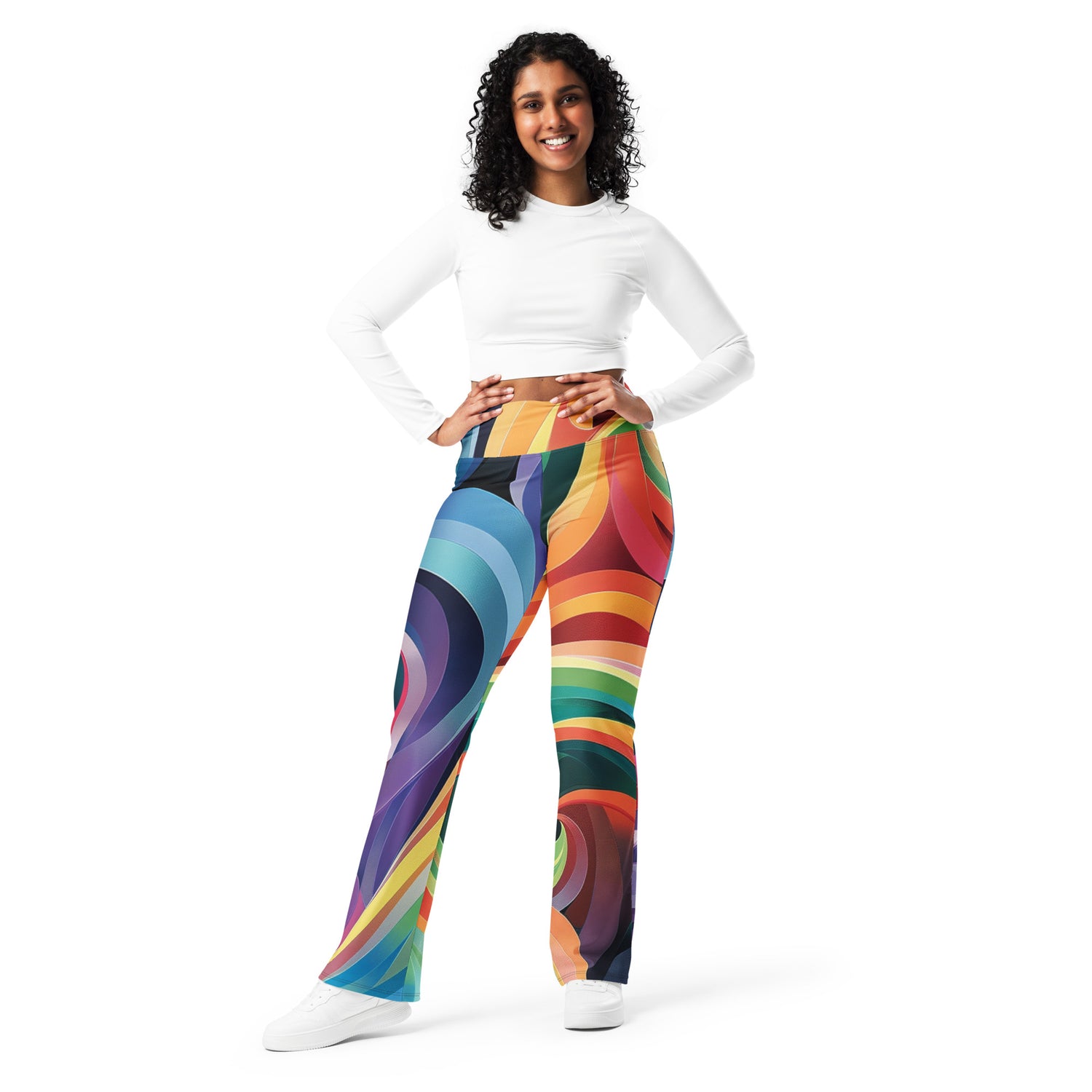 Multicolor Swirl pattern wide leg pants