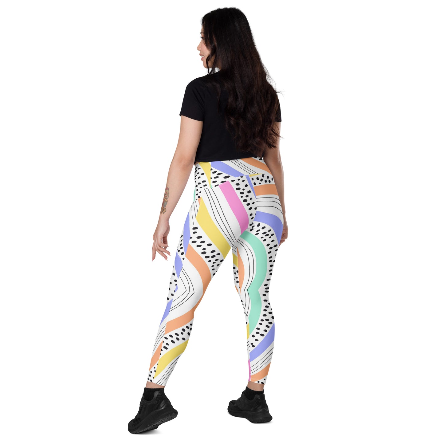Leggings with Pockets - Multi-Color Abstract