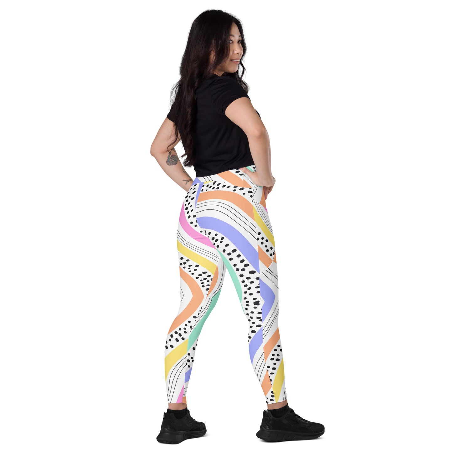 Leggings with Pockets - Multi-Color Abstract