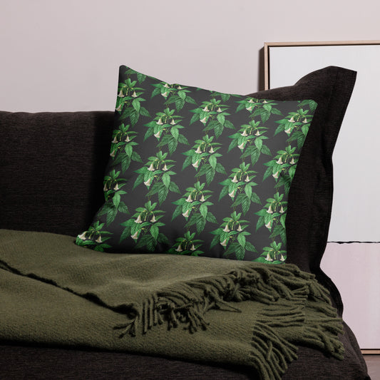 Green Floral Accent Pillow