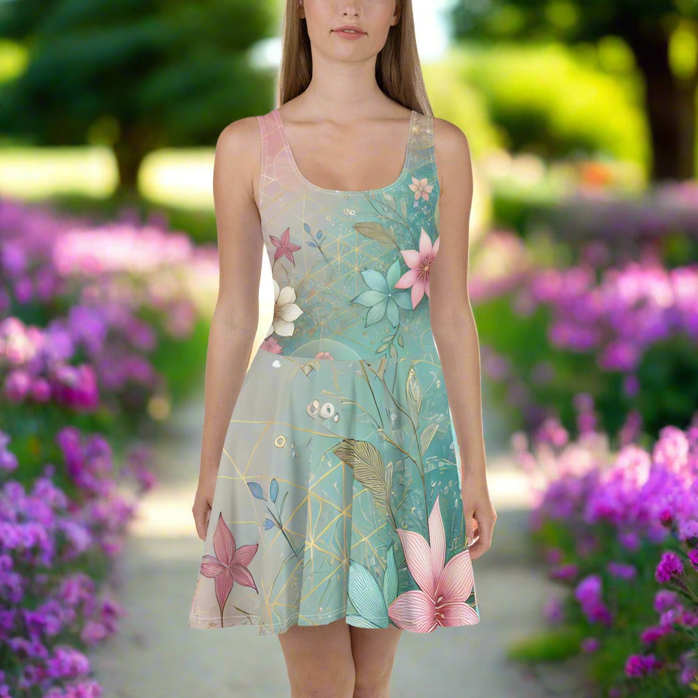 Pastel Floral Skater Dress