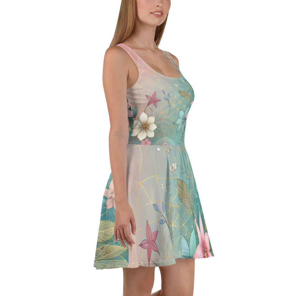 Pastel Floral Skater Dress