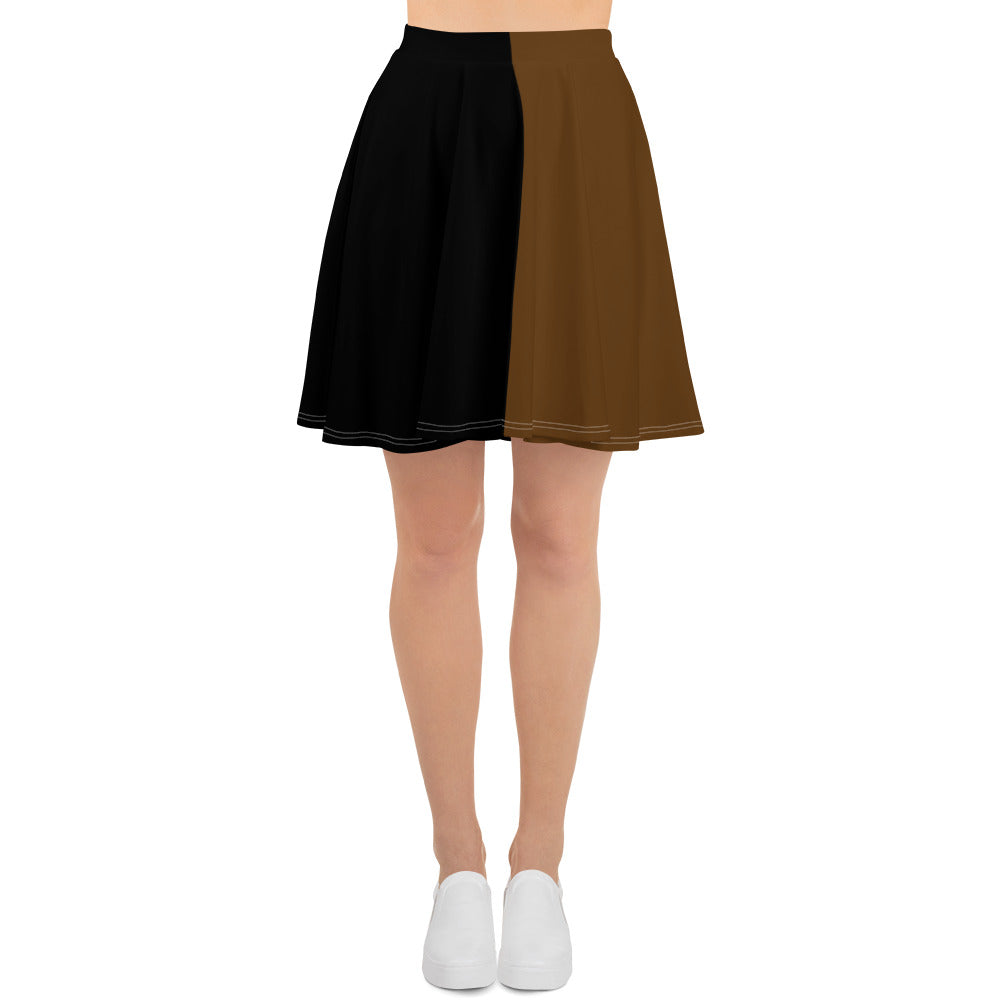 Brown and Black Skater Skirt