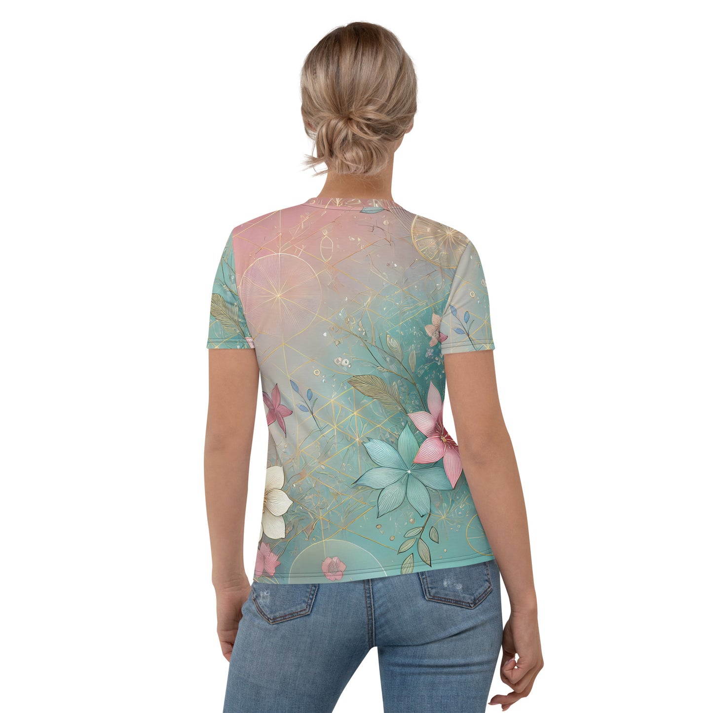 Geometric Abstract Floral Women's T-Shirt