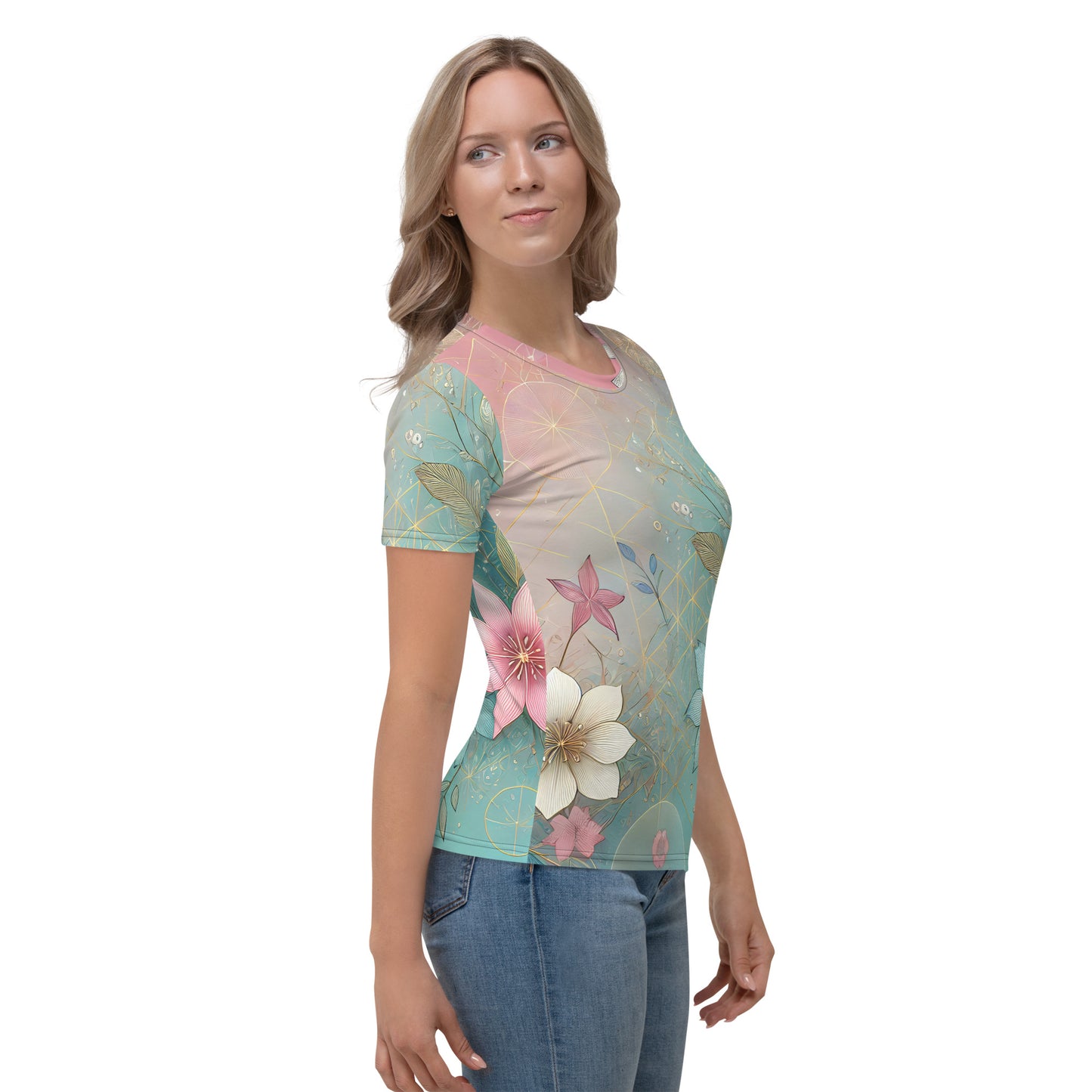 Geometric Abstract Floral Women's T-Shirt