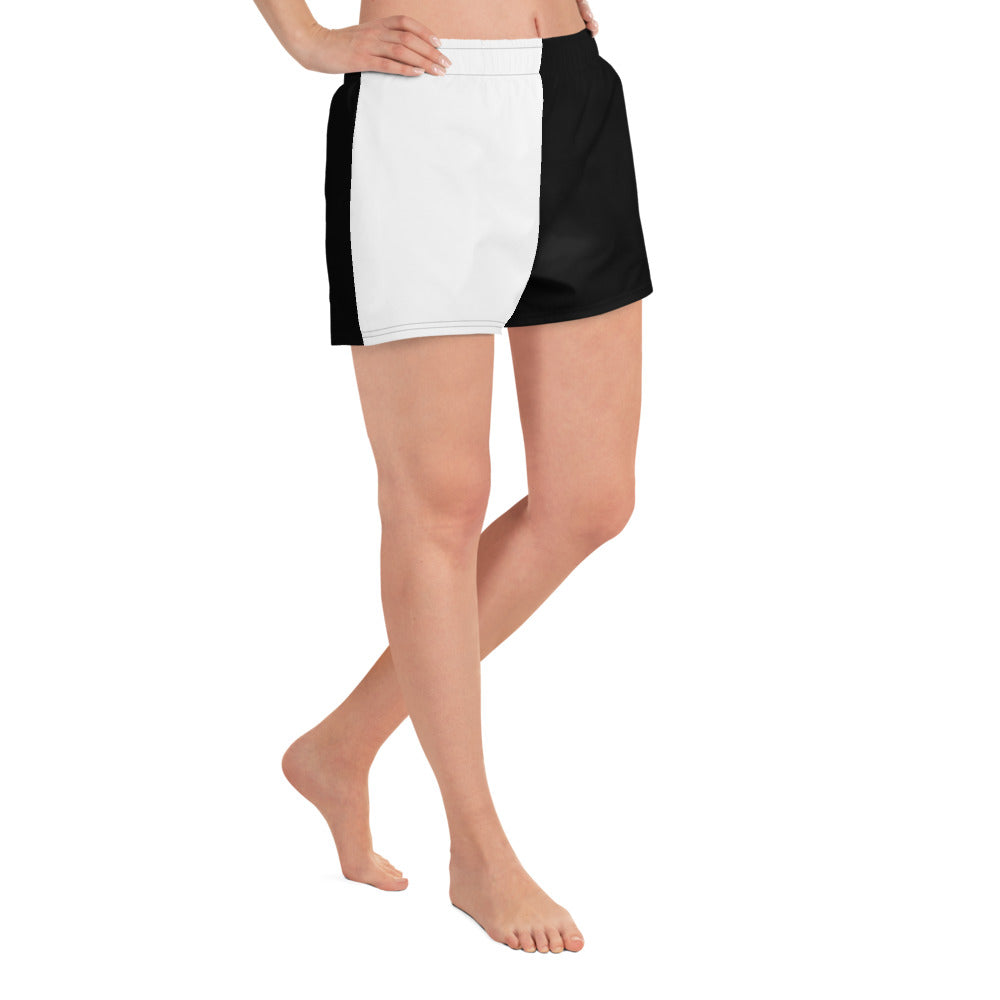 Black and White Colorblock Recycled Athletic Shorts