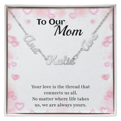 Personalized Name Necklace for Mom | 2–3 Names Custom Script Necklace | Family Necklace Gift for Her