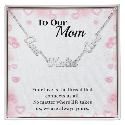 Personalized Name Necklace for Mom | 2–3 Names Custom Script Necklace | Family Necklace Gift for Her