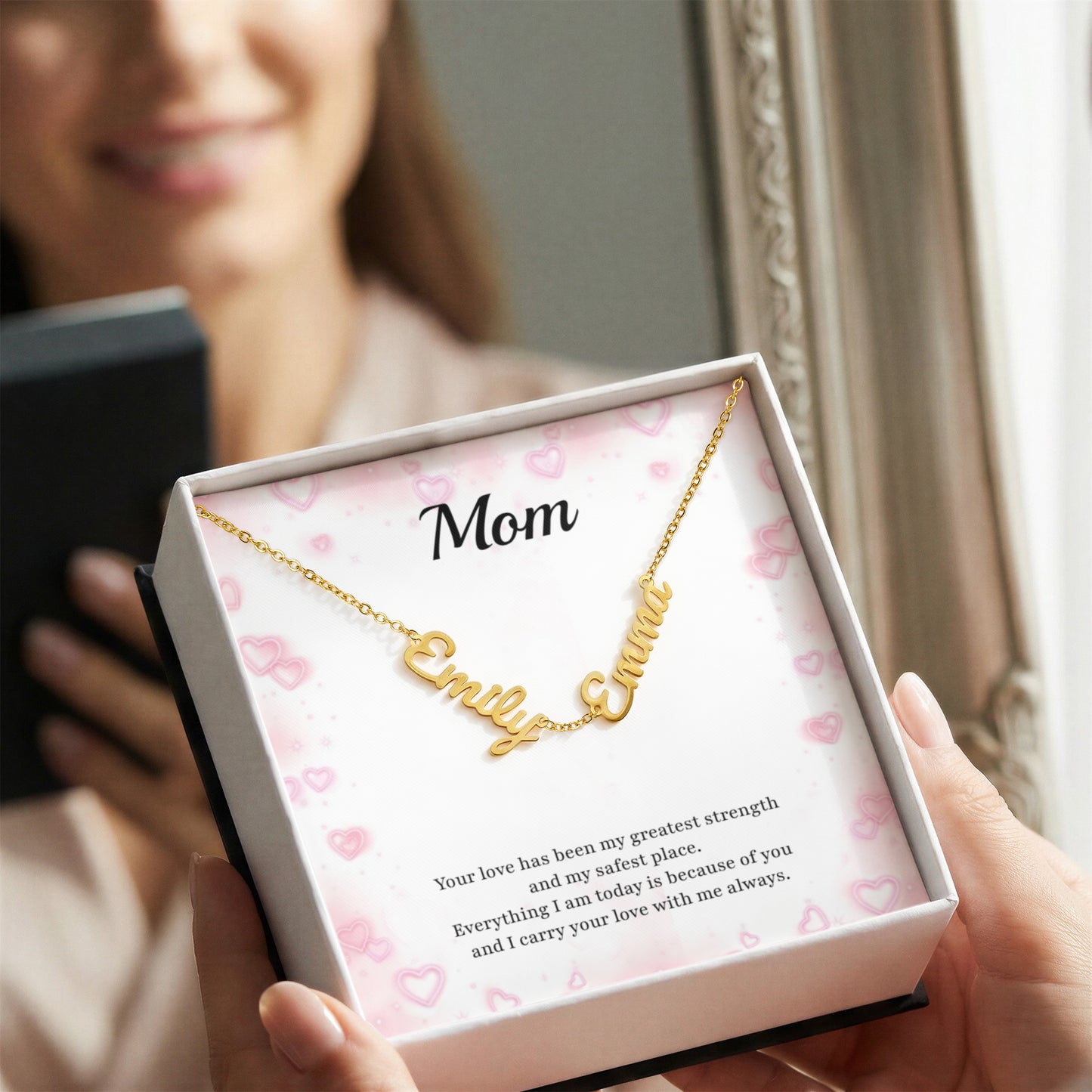 Personalized Name Necklace for Mom | 2–3 Names Custom Script Necklace | Family Necklace Gift for Her