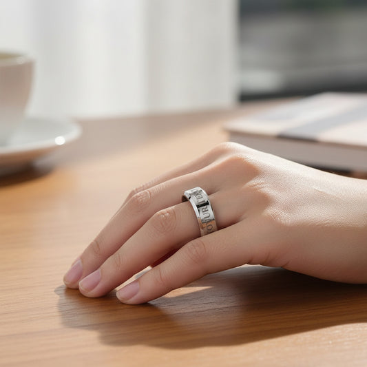 Custom Engraved Men's Ring – Personalized Name, Date or Message Ring | Stainless Steel, Black or Gold Finish Gift for Him