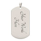 Silver engraved dog tag Christian necklace for men