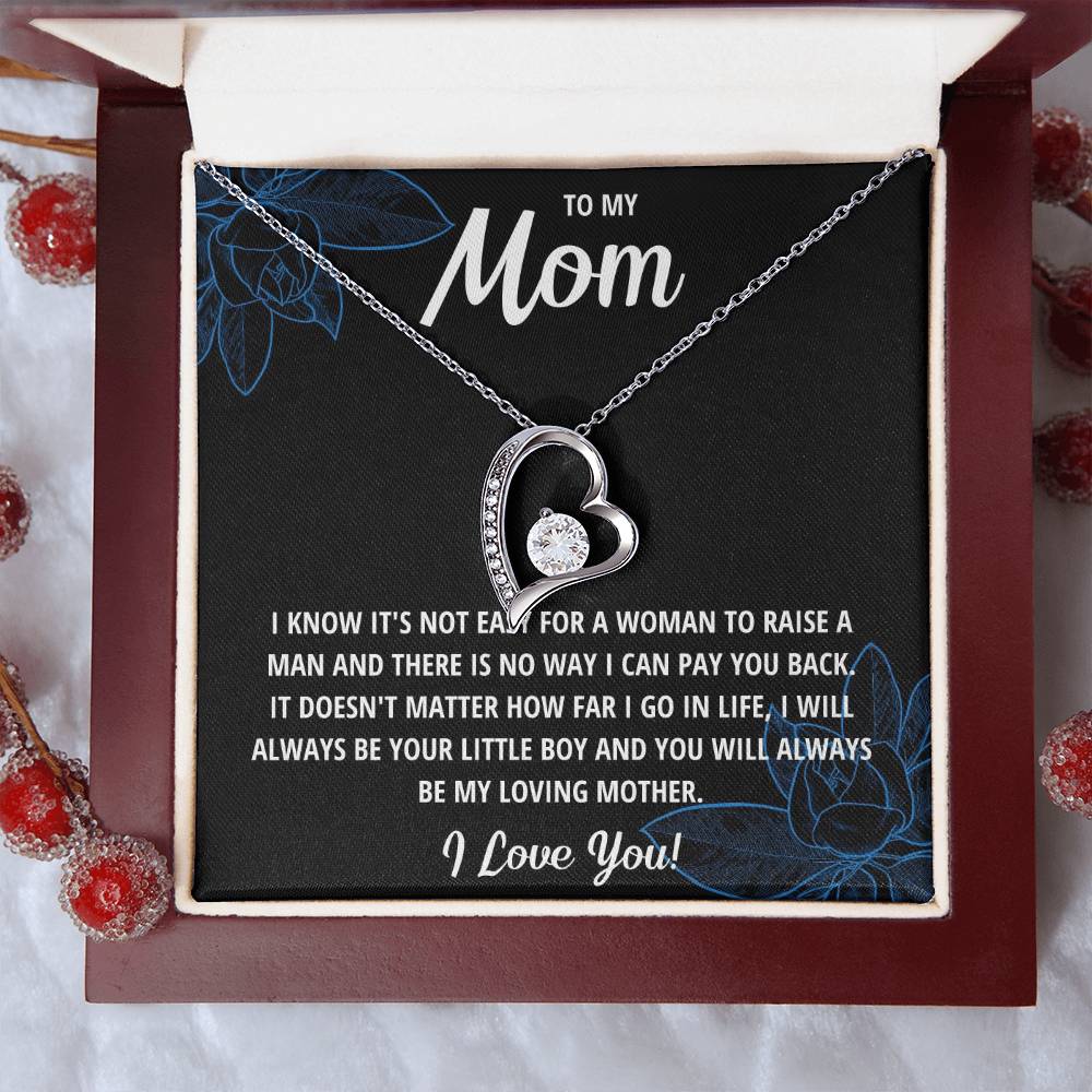 Forever Love Heart Necklace for Mom from Son | Cubic Zirconia Gift for Mother's Day, Birthday or Just Because