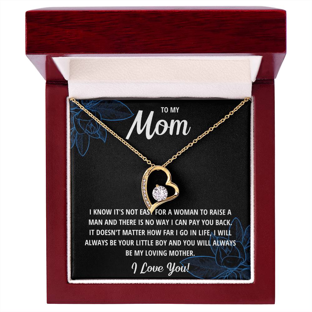Forever Love Heart Necklace for Mom from Son | Cubic Zirconia Gift for Mother's Day, Birthday or Just Because