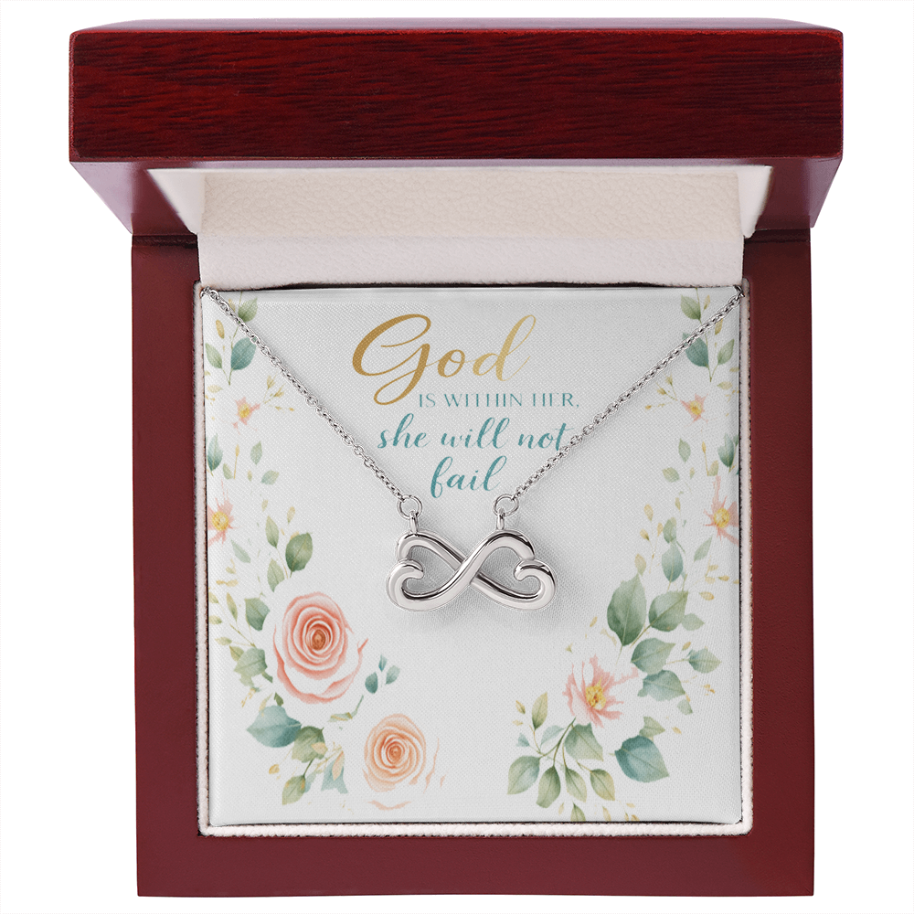 God Is Within Her Faith Message Card – Inspirational Jewelry Gift for Her