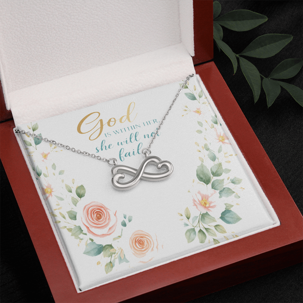 God Is Within Her Faith Message Card – Inspirational Jewelry Gift for Her