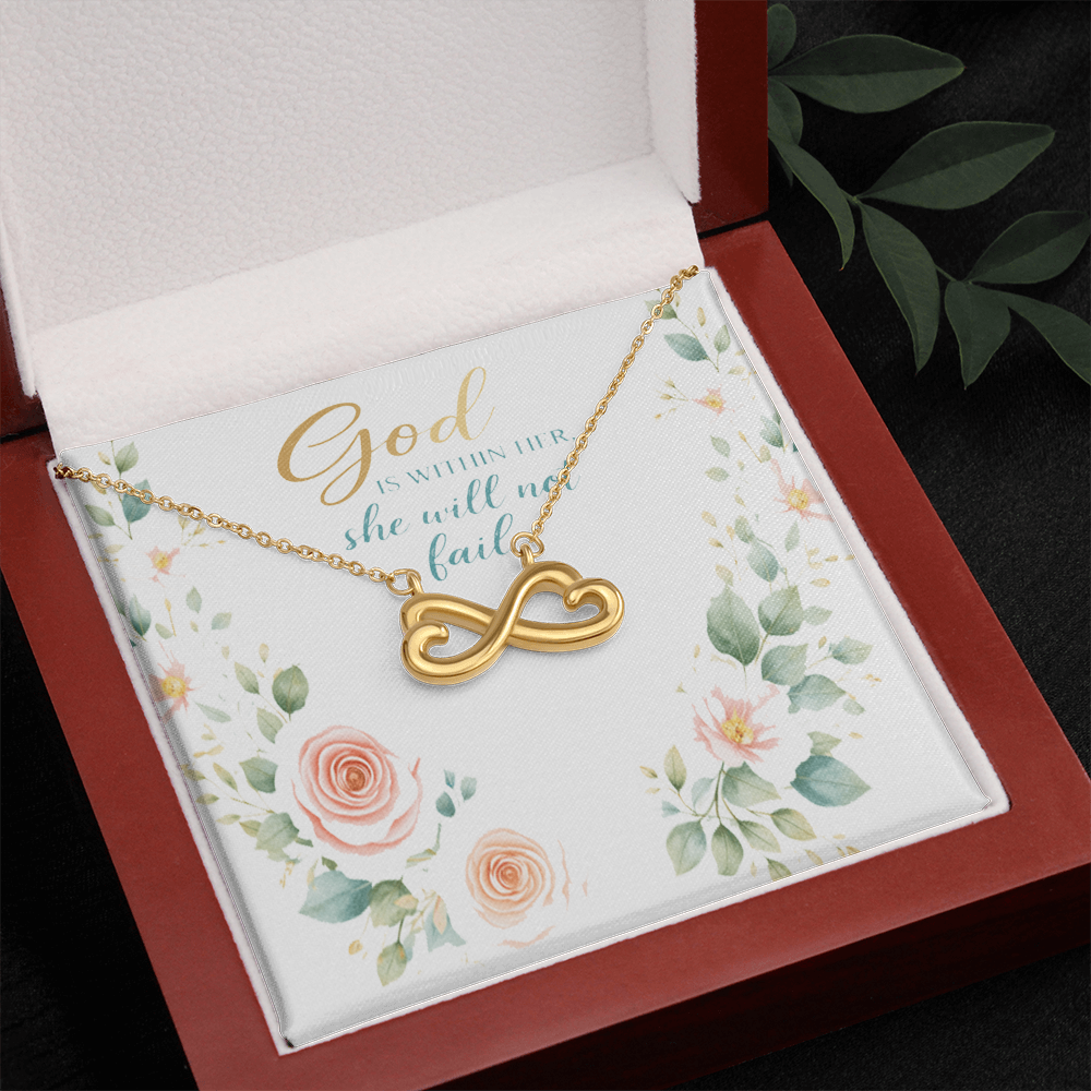 God Is Within Her Faith Message Card – Inspirational Jewelry Gift for Her