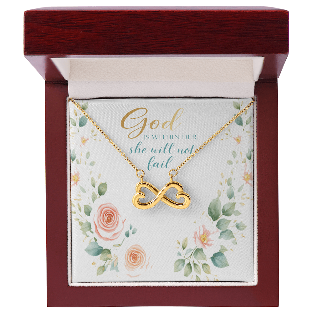 God Is Within Her Faith Message Card – Inspirational Jewelry Gift for Her