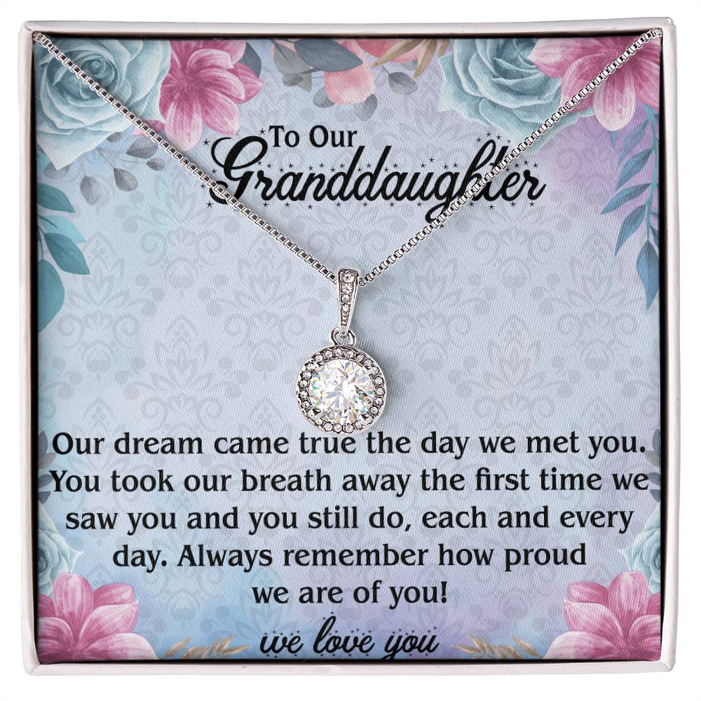 14k White Gold Cubic Zirconia Necklace for Granddaughter