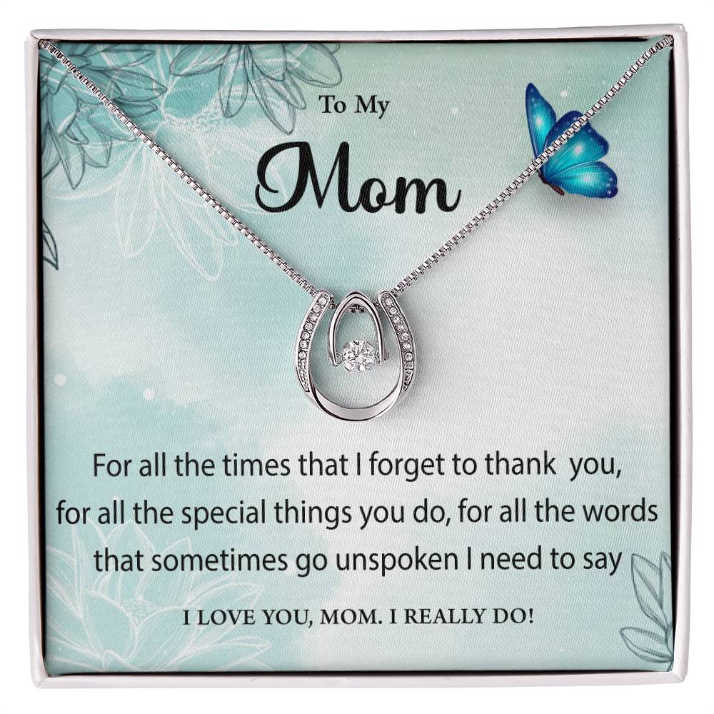 White Gold Lucky Necklace for Mom