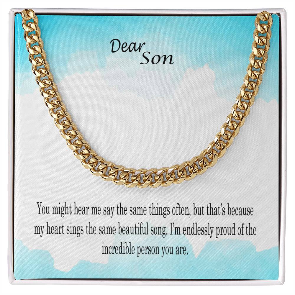 Cuban Link Chain Heirloom Necklace for Son