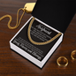 Gold Cuban Link Necklace for Husband with Message Card