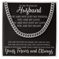 Silver Cuban Link Necklace for Husband