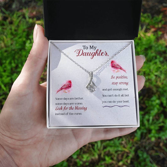 A Cubic Zirconia Necklace in 14K White Gold and 18K Gold Finish, Perfect for Your Beloved Daughter