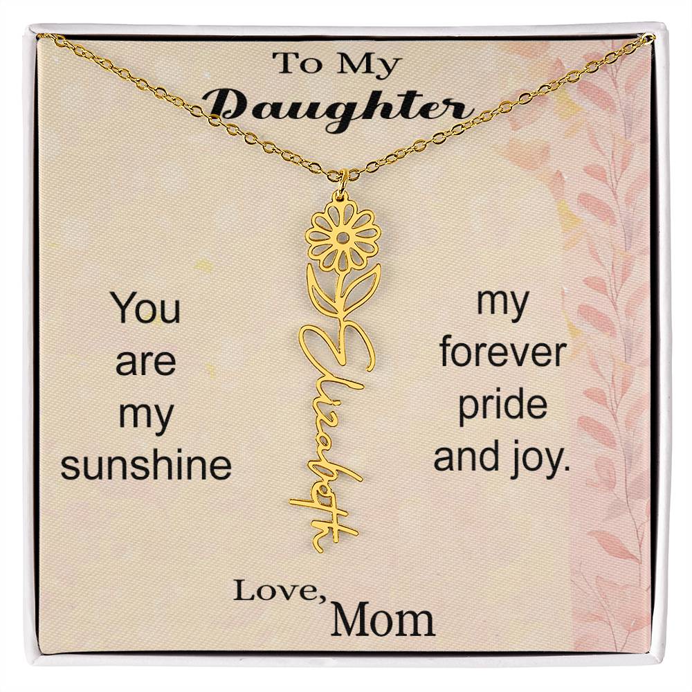 The Zodiac Bloom Name Necklace - A One-of-a-Kind Gift from Mom to Daughter