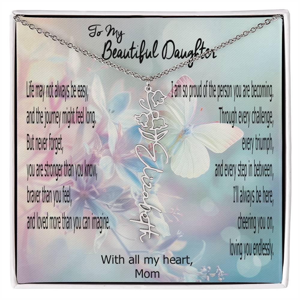 Customized Birth Flower & Name Necklace