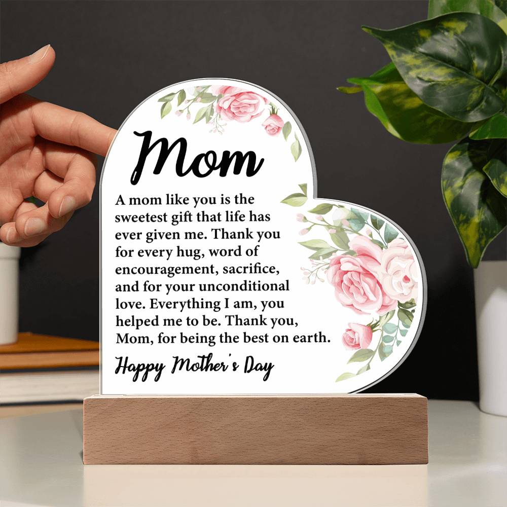 Mom Heart Acrylic Plaque