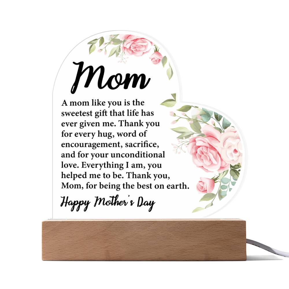 Mom Heart Acrylic Plaque