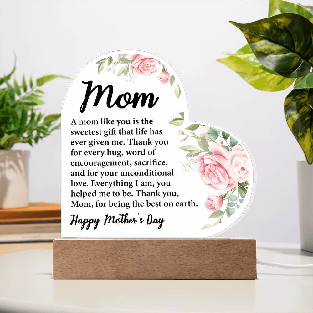 Mom Heart Acrylic Plaque