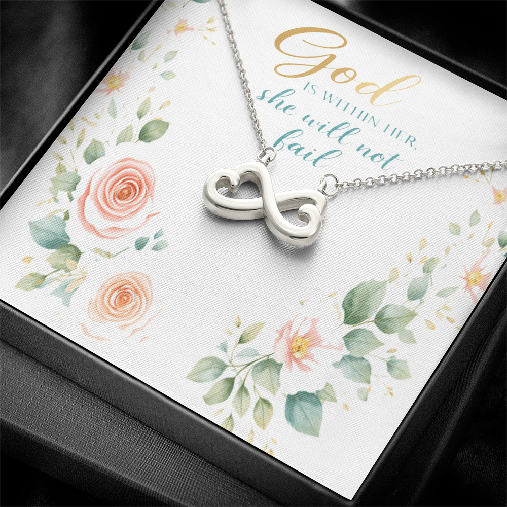 God Is Within Her Faith Message Card – Inspirational Jewelry Gift for Her