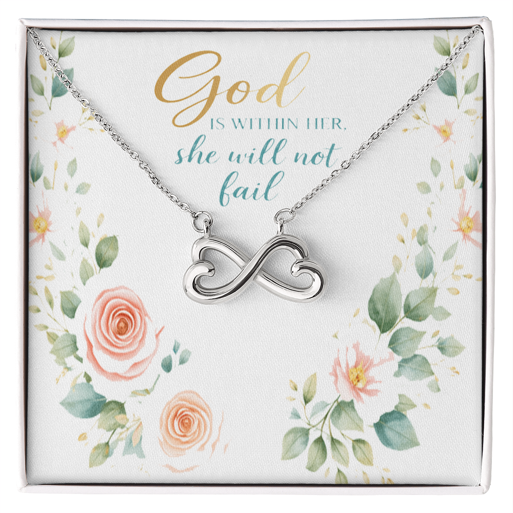 God Is Within Her Faith Message Card – Inspirational Jewelry Gift for Her